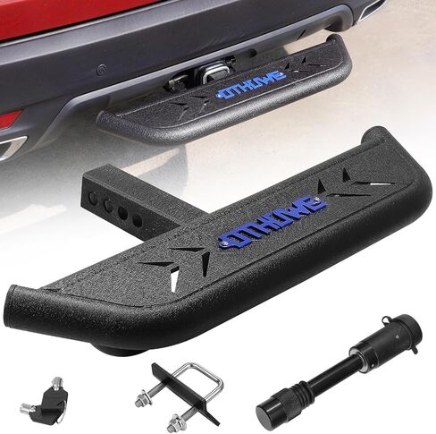 Double Layer Tow Hitch Step for 2" Hitch Receiver, Carbon Steel with Dual-Stage Black Powder Anti-Slip Trailer Hitch Step Universal Fit for Trucks SUV Car Van in Saudi Arabia