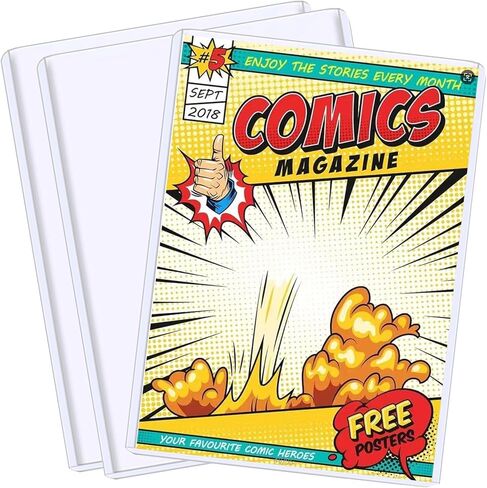 3pack Comic Book Toploaders - 7.6x11 inch Percium PVC Hard Sleeves for Current & Silver Age Comics | حماية واضحة بلورية | حامل وتخزين وجمع in Kuwait