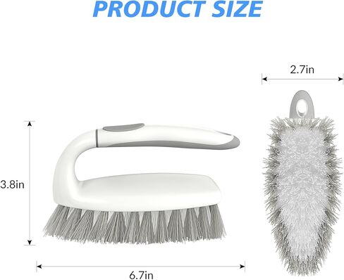 SetSail Heavy Duty Scrub Brush, Stiff Bristles Cleaning Brush with Non Slip Handle Shower Scrubber for Bathroom Kitchen Bathtub Tile Sink, 2 Pack(Grey White) in Saudi Arabia