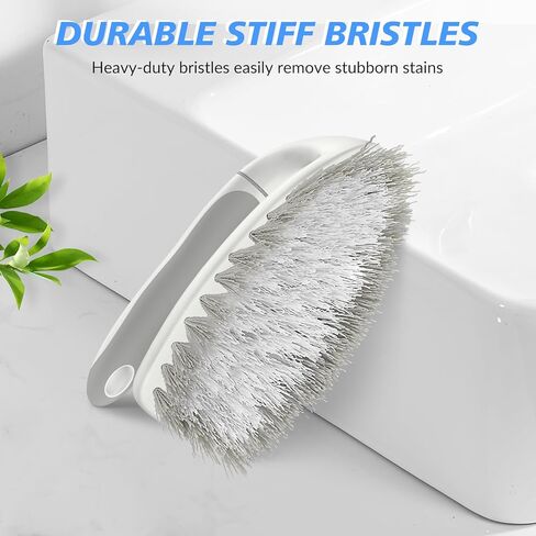 SetSail Heavy Duty Scrub Brush, Stiff Bristles Cleaning Brush with Non Slip Handle Shower Scrubber for Bathroom Kitchen Bathtub Tile Sink, 2 Pack(Grey White) in Saudi Arabia