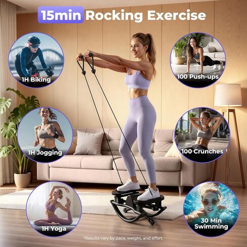 جهاز روك ستيبر، جهاز هزاز من الجانب إلى الجانب للتمرين في المنزل، جهاز ستيبر جانبي منخفض التأثير مع أشرطة مقاومة وشاشة LCD لتوازن تمرين الجسم بالكامل، جهاز اللياقة البدنية in Kuwait