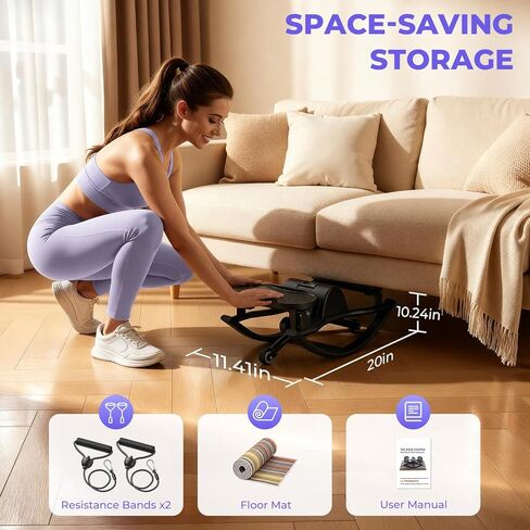 جهاز روك ستيبر، جهاز هزاز من الجانب إلى الجانب للتمرين في المنزل، جهاز ستيبر جانبي منخفض التأثير مع أشرطة مقاومة وشاشة LCD لتوازن تمرين الجسم بالكامل، جهاز اللياقة البدنية in Kuwait