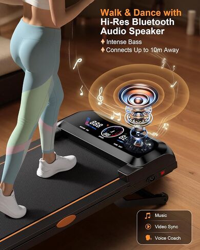 Walking Pad Treadmill with Auto Incline 15% 12-Level & Speaker, 3 in 1 Under Desk Treadmill, Walking Pad 450lbs Capacity RGB UI Screen, 3.5HP Quiet Portable Desk Treadmills for Home, APP & Remote in Saudi Arabia