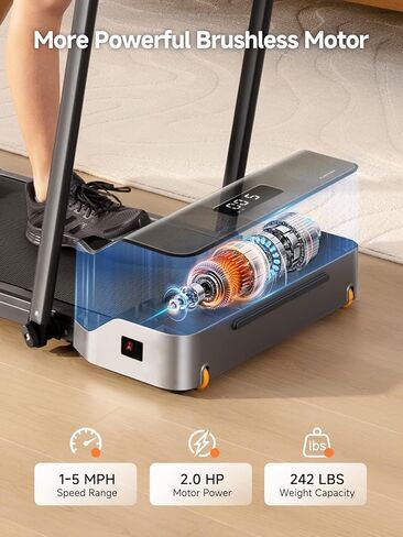 وسادة مشي قابلة للطي من WalkingPad مع شريط مقبض، جهاز مشي للمكتب المنزلي، جهاز مشي تحت المكتب مع تحكم متكيف في السرعة، تصميم مدمج للمساحات الصغيرة in Kuwait