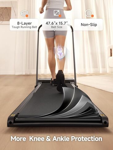 وسادة مشي قابلة للطي من WalkingPad مع شريط مقبض، جهاز مشي للمكتب المنزلي، جهاز مشي تحت المكتب مع تحكم متكيف في السرعة، تصميم مدمج للمساحات الصغيرة in Kuwait