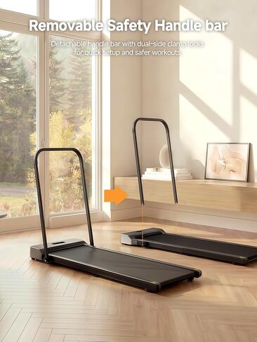 وسادة مشي قابلة للطي من WalkingPad مع شريط مقبض، جهاز مشي للمكتب المنزلي، جهاز مشي تحت المكتب مع تحكم متكيف في السرعة، تصميم مدمج للمساحات الصغيرة in Kuwait