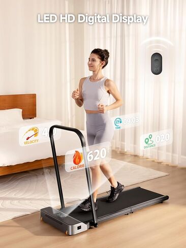 وسادة مشي قابلة للطي من WalkingPad مع شريط مقبض، جهاز مشي للمكتب المنزلي، جهاز مشي تحت المكتب مع تحكم متكيف في السرعة، تصميم مدمج للمساحات الصغيرة in Kuwait