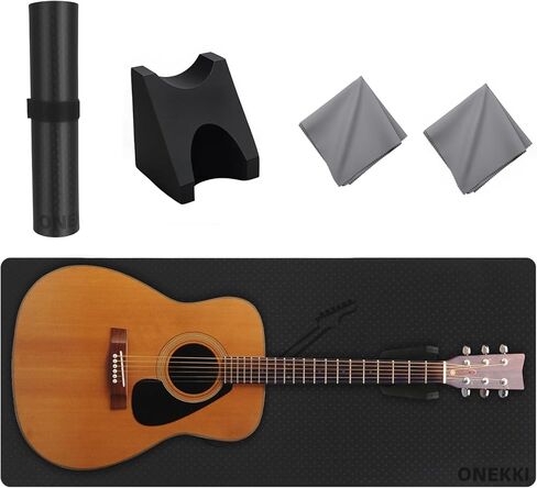Guitar Neck Rest and Guitar Mat, Guitar Cleaning Kit with Two Heights Support, 40"x 17"Guitar Work Mat with 2-Pack Cleaning Cloth, Luthier Tools for Electric Guitar Bass Banjo Mandolin Ukulele in Saudi Arabia