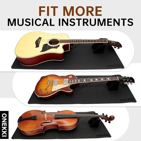 Guitar Neck Rest and Guitar Mat, Guitar Cleaning Kit with Two Heights Support, 40"x 17"Guitar Work Mat with 2-Pack Cleaning Cloth, Luthier Tools for Electric Guitar Bass Banjo Mandolin Ukulele in Saudi Arabia