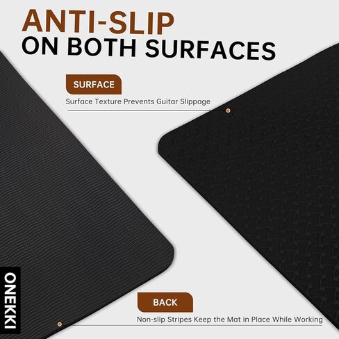 Guitar Neck Rest and Guitar Mat, Guitar Cleaning Kit with Two Heights Support, 40"x 17"Guitar Work Mat with 2-Pack Cleaning Cloth, Luthier Tools for Electric Guitar Bass Banjo Mandolin Ukulele in Saudi Arabia
