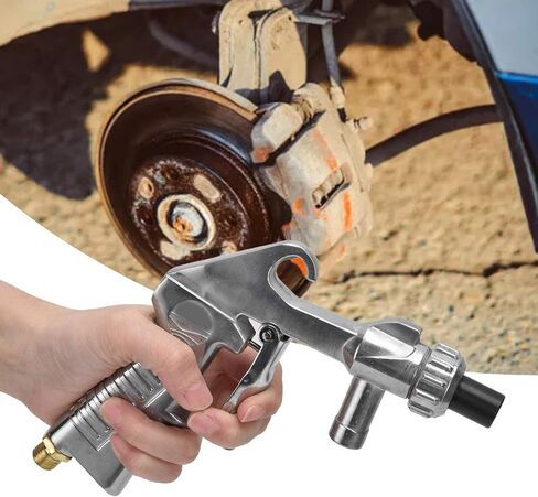 Industrial Pneumatic Sandblaster Gun Kit, Aluminum Iron Ceramic, Silver Black - Durable Multi Purpose Design, Rust Removal and Surface Refinishing Tool for Home and Workshop in Saudi Arabia