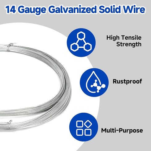 jxgzyy 100 Roll Bailing Wire 14 Gauge 14 ft Galvanized Steel Wire Single Loop Rope Bendable Baling Wire for Securing Packaging Cardboard Paper Textiles Plastics in Kuwait