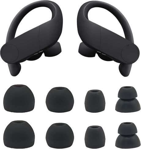 رؤوس أذن بديلة متوافقة مع باور بيتس برو، مجموعة وسائد أذن بديلة من السيليكون - صغيرة ومتوسطة وكبيرة وشفة مزدوجة (4 أزواج) in Kuwait