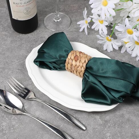 6 PCS Wicker Napkin Rings Wooden Napkin Rings Boho Napkins Ring Farmhouse Fall Water Hyacinth for Thanksgiving Christmas in Saudi Arabia