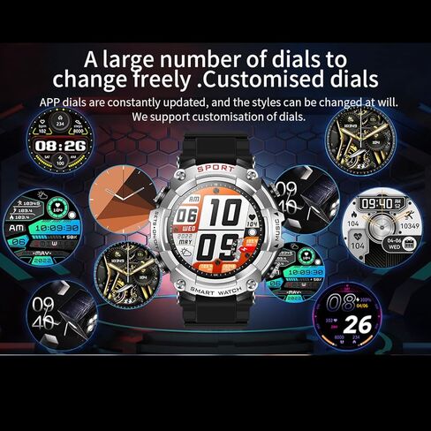 Smart Watch with Earbuds, for iOS Android Phone,3 in 1 Round Fitness Tracker, 1.52 Inch Full Touch Screen, Answer/Make Calls, for Men and Women, Sleep Monitor, Motion Long Standby, Music Player in Kuwait