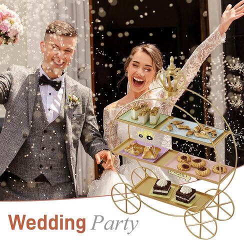 Crown Carriage Cake Stand, European-Style Crown Dessert Table Display Stand Tiered Serving Tray Pastry Ornaments for Wedding Birthday Parties Afternoon Tea in Kuwait