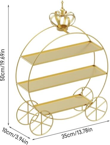 Crown Carriage Cake Stand, European-Style Crown Dessert Table Display Stand Tiered Serving Tray Pastry Ornaments for Wedding Birthday Parties Afternoon Tea in Kuwait