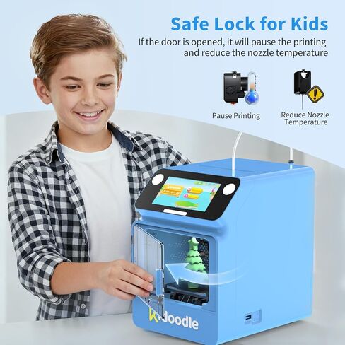 طابعة كيدودل ثلاثية الأبعاد للأطفال - طابعات ألعاب ثلاثية الأبعاد، مكتبة ألعاب ضخمة تحديث أسبوعي، واي فاي والتحكم في التطبيقات، سرعة طباعة أسرع تصل إلى 600 مم/ثانية، طابعة صغيرة ثلاثية الأبعاد للأطفال، آمنة للأطفال، سهلة الاستخدام in Kuwait