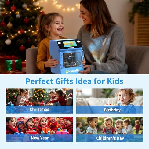 طابعة كيدودل ثلاثية الأبعاد للأطفال - طابعات ألعاب ثلاثية الأبعاد، مكتبة ألعاب ضخمة تحديث أسبوعي، واي فاي والتحكم في التطبيقات، سرعة طباعة أسرع تصل إلى 600 مم/ثانية، طابعة صغيرة ثلاثية الأبعاد للأطفال، آمنة للأطفال، سهلة الاستخدام in Kuwait