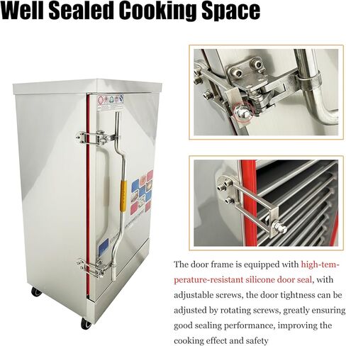 Commercial Electric Steaming Cabinet Intelligent Steamer Cabinet 12 Tray Commercial Electric Steamer Gas Multi-purpose Steam Warmer with 12 Trays for Cooking Food, 110V 12Kw in Kuwait