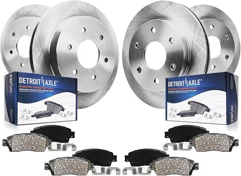 Detroit Axle - مجموعة الفرامل ل Chevy Traverse Buick Enclave GMC Acadia Limited Outlook Front Discr Discor Brake Brake Palcs بديل: 12.80 "بوصة الأمامية و 13.03 بوصة الدوار الخلفي in Kuwait