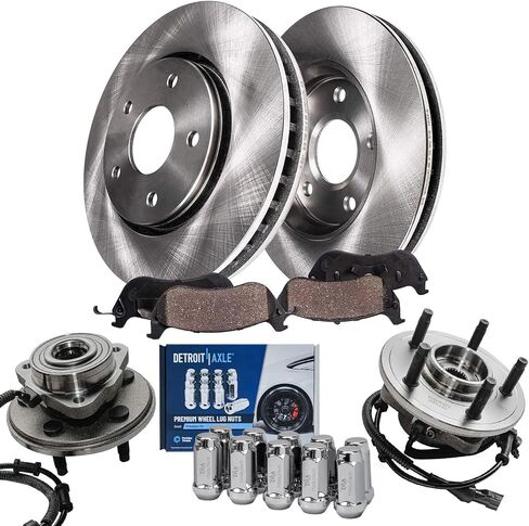 Detroit Axle - مجموعة الفرامل ل Chevy Traverse Buick Enclave GMC Acadia Limited Outlook Front Discr Discor Brake Brake Palcs بديل: 12.80 "بوصة الأمامية و 13.03 بوصة الدوار الخلفي in Kuwait