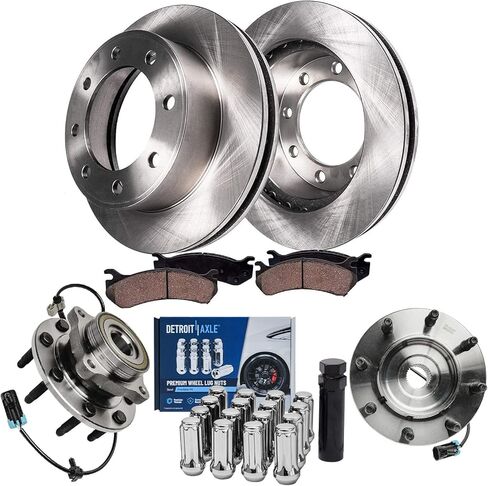 Detroit Axle - مجموعة الفرامل ل Chevy Traverse Buick Enclave GMC Acadia Limited Outlook Front Discr Discor Brake Brake Palcs بديل: 12.80 "بوصة الأمامية و 13.03 بوصة الدوار الخلفي in Kuwait