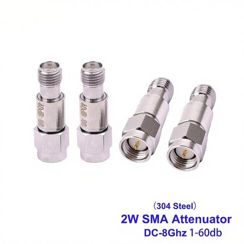 1 قطعة 2 واط DC-8.0 جيجا هرتز SMA ذكر إلى SMA أنثى RF المخفف 1 ~ 60dB المخفف SMA موصلات ثابتة 304 الفولاذ المقاوم للصدأ 50 أوم (25dB) in Kuwait