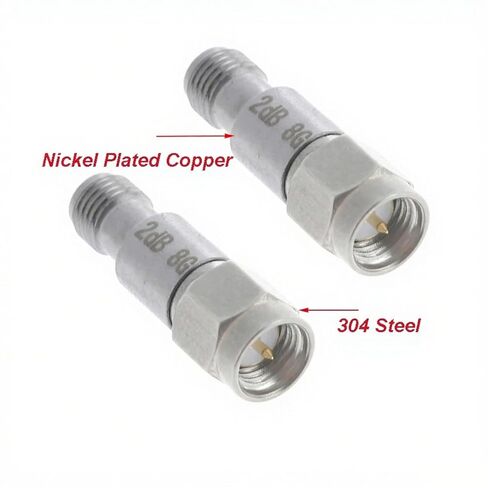 1 قطعة 2 واط DC-8.0 جيجا هرتز SMA ذكر إلى SMA أنثى RF المخفف 1 ~ 60dB المخفف SMA موصلات ثابتة 304 الفولاذ المقاوم للصدأ 50 أوم (25dB) in Kuwait