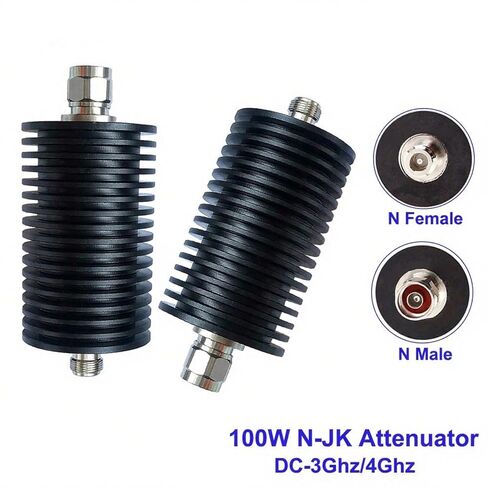 100W N-JK Type N Male Plug to Female Jack Attenuator DC-3Ghz/4Ghz 1/2/3/5/6/10/15/20/30/40/50/60db RF Coaxial Connector(10db,4GHz) in Saudi Arabia