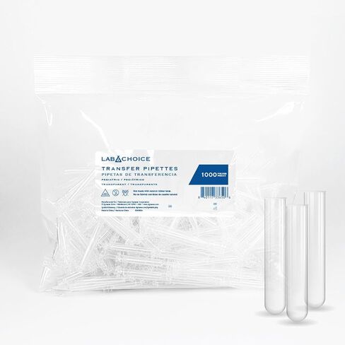 LabChoice Plastic Test Tubes - 1000 Count, 12x75mm Polysterene Test Tube for Centrifugation & Testing - Clear PS Material - Lab Equipment and Supplies in Saudi Arabia
