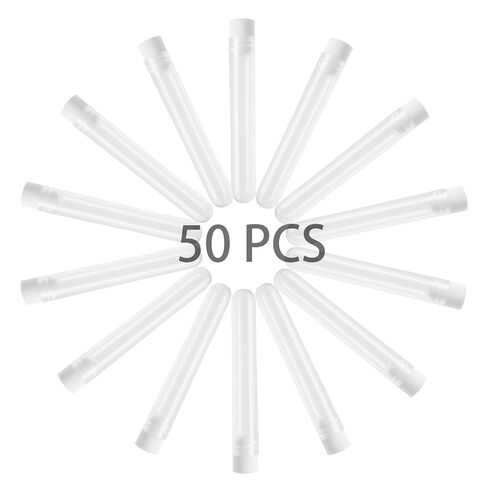 50pcs Plastic Test Tubes, 16x100mm Clear Test Tube with Caps for Lab, Storage, Plants, Beads, Party in Kuwait