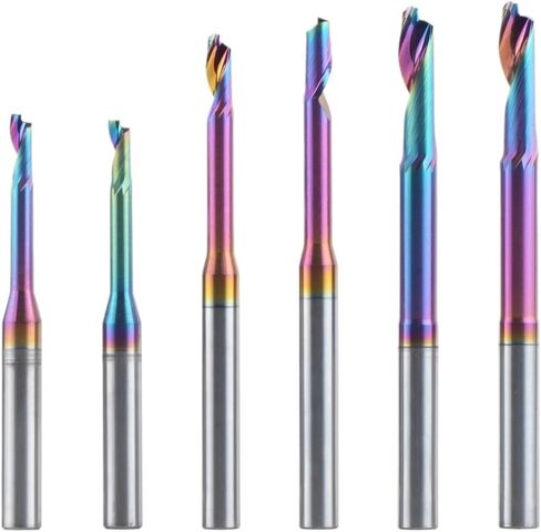 1pcs 8mm 10mm Shank Tungsten Carbide Single Flute Spiral End Mill Cutting Diameter 3-10mm DLC Coating O CNC Engraving Tools for Aluminum Wood-100(D8.0-L30(60)-100) in Saudi Arabia
