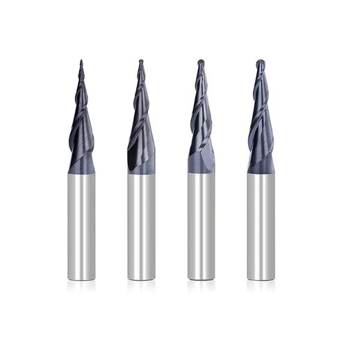 4 قطعة مطحنة نهاية كربيد التنغستن الصلبة R0.25-R1.0 2 الناي مدبب الكرة الأنف 1/4 "عرقوب CNC تفتق الخشب قاطعة المطحنة المعدنية in Saudi Arabia