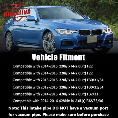 Cold Air Intake Kit with Heat Shield Compatible with 2012-2016 BMW F30 220i 228i 320i 328i 420i 428i N20 N26 2.0T in Kuwait