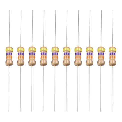 YOKIVE 200 PCS Carbon Film Resistors, 1/4W 47K Ohm 5% Tolerances Resistor, Good for DIY Electronic Projects (4 Color Band, 1.77x0.09-Inch) in Kuwait