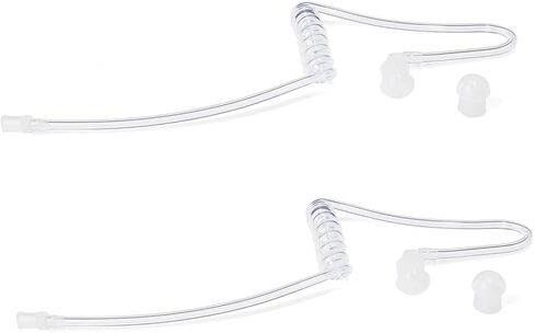 UAYESOK 2 Pack Replacement Acoustic Coil Tube Universal Clear Transparent Surveillance Kit for Walkie Talkie Acoustic Tube Earpiece, Law Enforcement, Police Listen Only Earpiece in Saudi Arabia