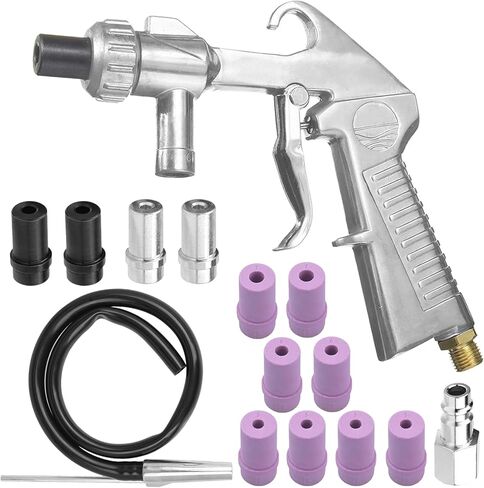 Sand Blasting Gun Kit Sandblaster Gun with Hose and Multiple Nozzle Sizes Rust Remove Abrasive Sand Blasting for Sandblasting Cabinets in Kuwait