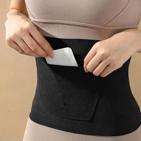 Women's Thermal Waist Belt With Velvet Pocket for Heat Pack, Winter Abdomen Warmer and Waist Protection for Home Outdoor in Saudi Arabia