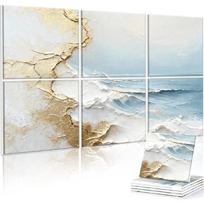 لوحات حائط صوتية من JBER، لوحات صوتية فنية مقاس 47.2 × 27 بوصة، لوحات صوتية زخرفية، لوحات فنية جدارية ممتصة للصوت، لوحات حائط صوتية للاستوديو والمنزل وغرفة المعيشة (تصفح مذهب) in Kuwait