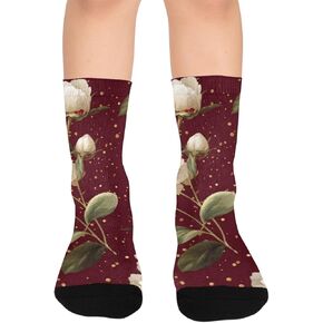 جوارب الفاوانيا للمشي لمسافات طويلة باللون الأحمر والأبيض - جوارب شتوية حرارية سميكة دافئة للأطفال الصغار للأولاد والبنات للمدرسة، والارتداء اليومي والأنشطة الخارجية in Kuwait