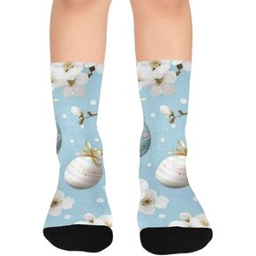 جوارب Cherry Blossom لعيد الفصح للمشي لمسافات طويلة - جوارب شتوية سميكة دافئة للأولاد والبنات الصغار للمدرسة، والارتداء اليومي والأنشطة الخارجية in Kuwait