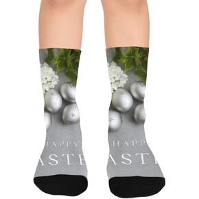 جوارب المشي لمسافات طويلة على شكل بيضة عيد الفصح الفضية - جوارب شتوية حرارية سميكة دافئة للأطفال الصغار للأولاد والبنات للمدرسة، والارتداء اليومي والأنشطة الخارجية in Kuwait