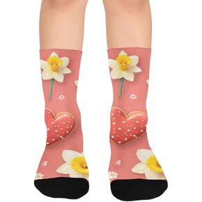 جوارب للمشي لمسافات طويلة على شكل قلوب حمراء - جوارب شتوية حرارية سميكة دافئة للأطفال الصغار للأولاد والبنات للمدرسة، والارتداء اليومي والأنشطة الخارجية in Kuwait