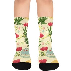 جوارب Fern Tulip Art للمشي لمسافات طويلة - جوارب شتوية حرارية سميكة دافئة للأطفال الصغار للأولاد والبنات للمدرسة، والارتداء اليومي والأنشطة الخارجية in Kuwait