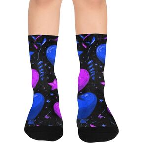 جوارب للمشي لمسافات طويلة على شكل قلب نيون داكن - جوارب شتوية حرارية سميكة دافئة للأولاد والبنات للمدرسة، والارتداء اليومي والأنشطة الخارجية in Kuwait