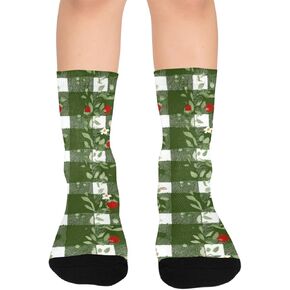 جوارب المشي لمسافات طويلة من القماش القطني باللون الأخضر - جوارب شتوية سميكة دافئة للأولاد والبنات الصغار للمدرسة، والارتداء اليومي والأنشطة الخارجية in Kuwait