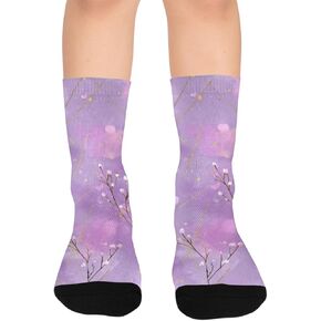 جوارب لافندر هارتس أرجوانية للمشي لمسافات طويلة - جوارب شتوية حرارية سميكة دافئة للأطفال الصغار للأولاد والبنات للمدرسة، والارتداء اليومي والأنشطة الخارجية in Kuwait