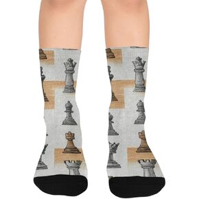 جوارب المشي لمسافات طويلة بنمط الشطرنج الكلاسيكي - جوارب شتوية حرارية سميكة دافئة للأولاد والبنات الصغار للمدرسة، والارتداء اليومي والأنشطة الخارجية in Kuwait