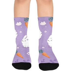 جوارب المشي لمسافات طويلة بتصميم أرنب غريب الأطوار - جوارب شتوية حرارية سميكة دافئة للأولاد والبنات للمدرسة، والارتداء اليومي والأنشطة الخارجية in Kuwait